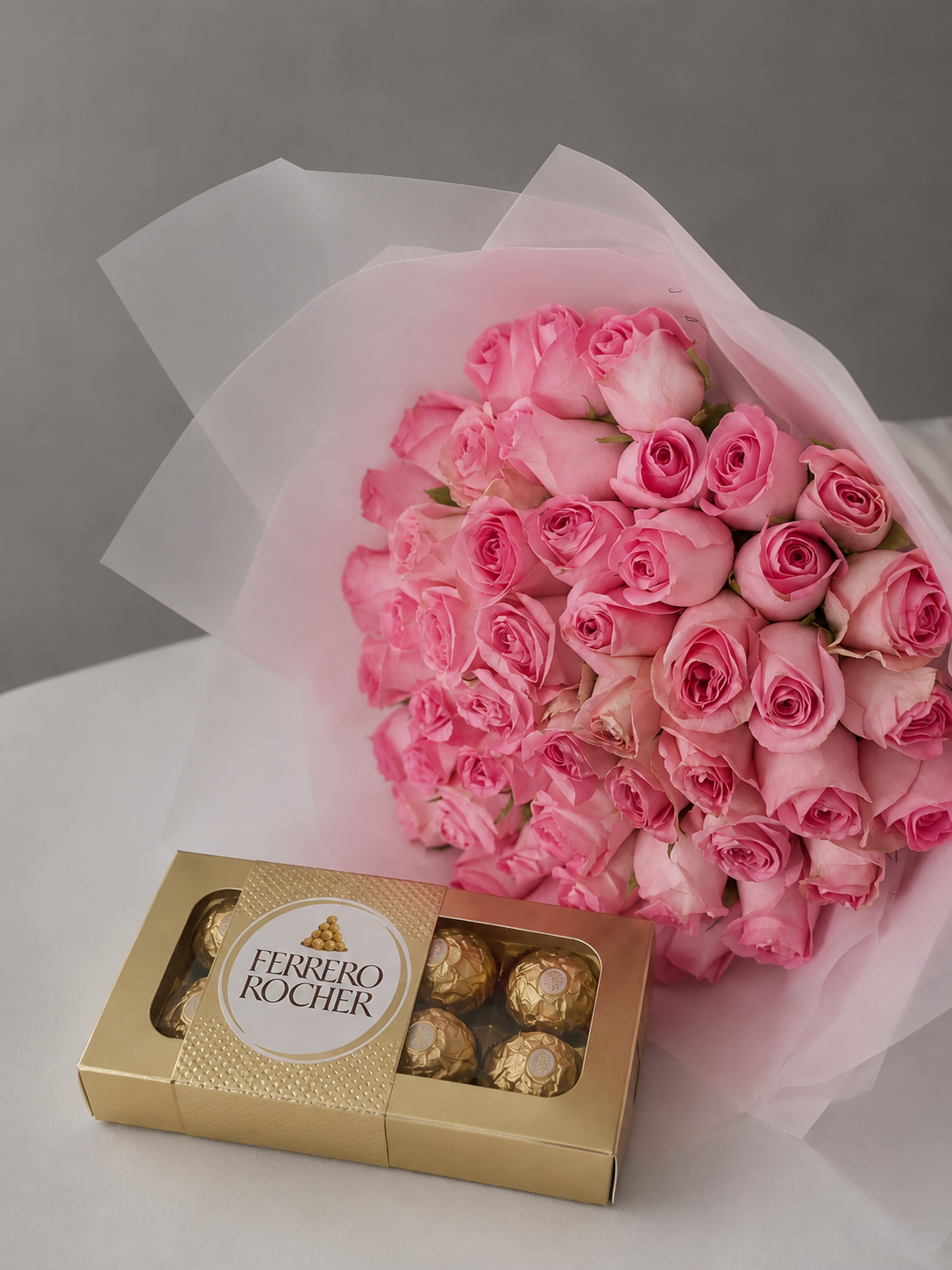 Pink Roses with Chocolate