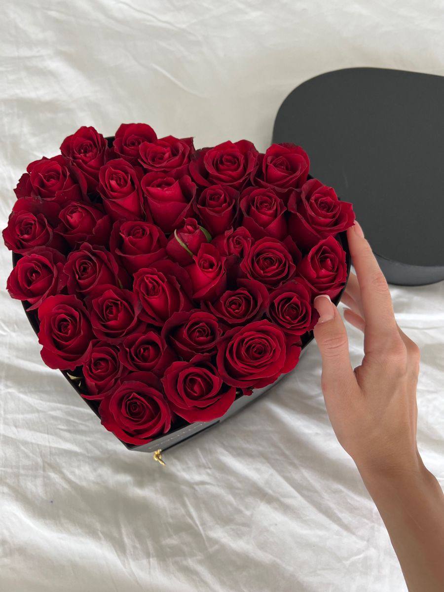 Red Rose Heart Box